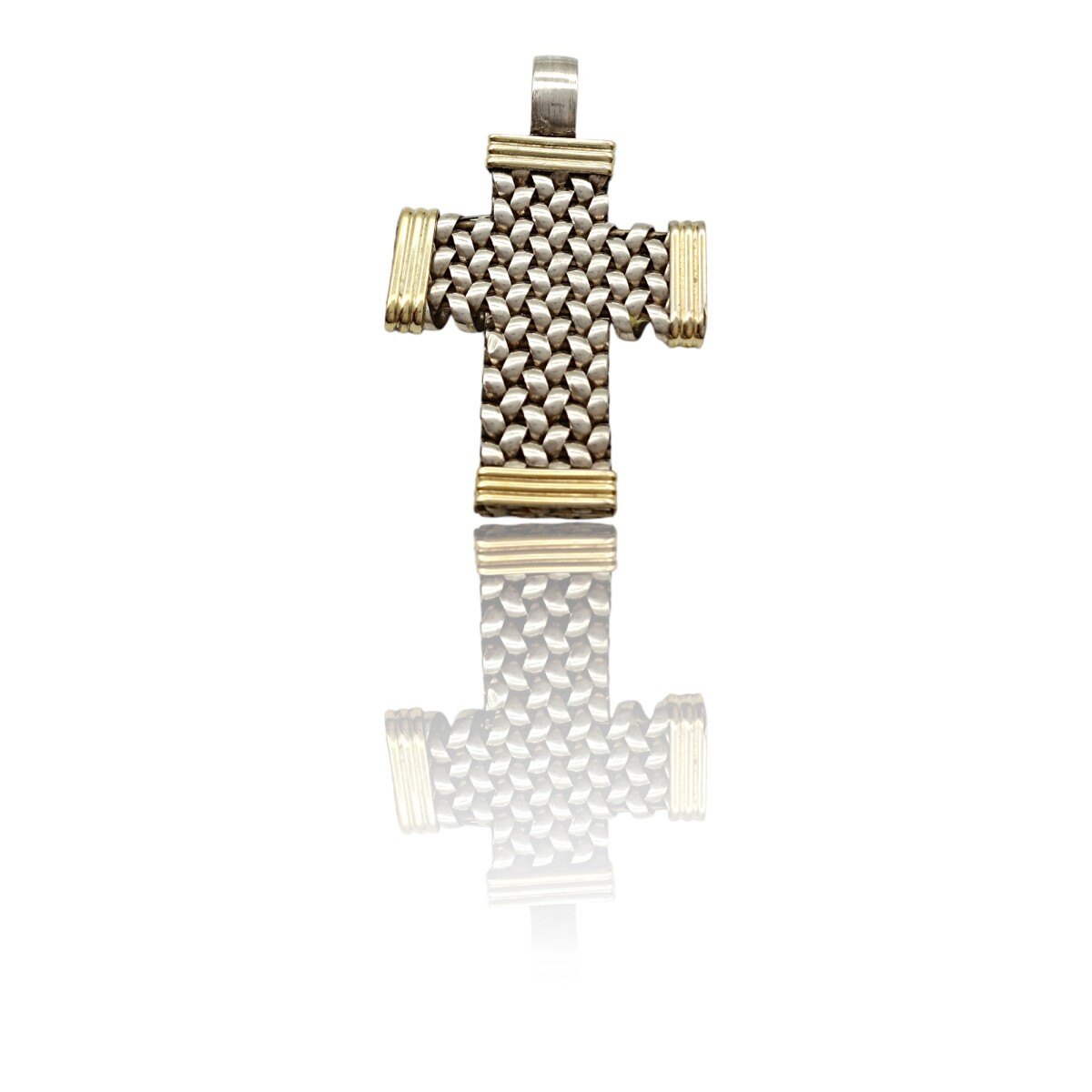 Dije Cruz Espiga-Plata y Oro-Sin Piedra-CP5346 - sinpiedra 