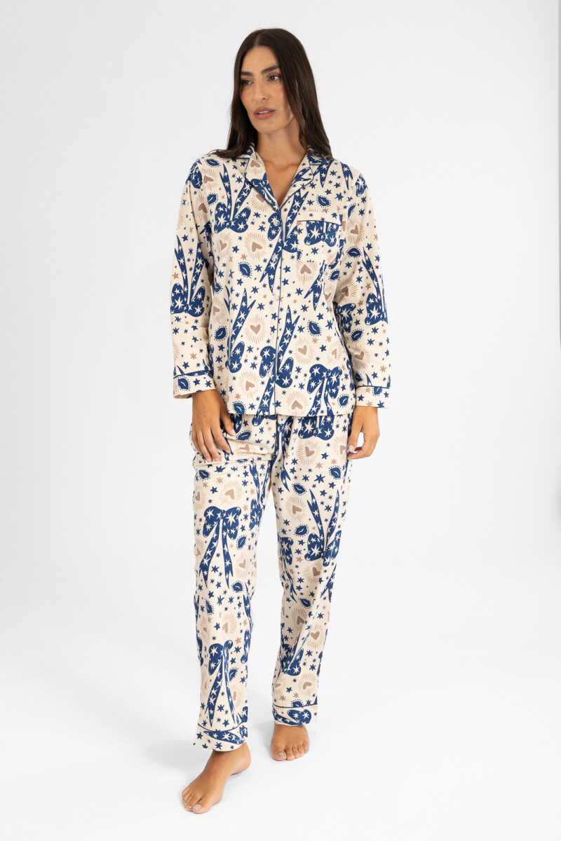 Pijama flannel fleece lucky girl Azul