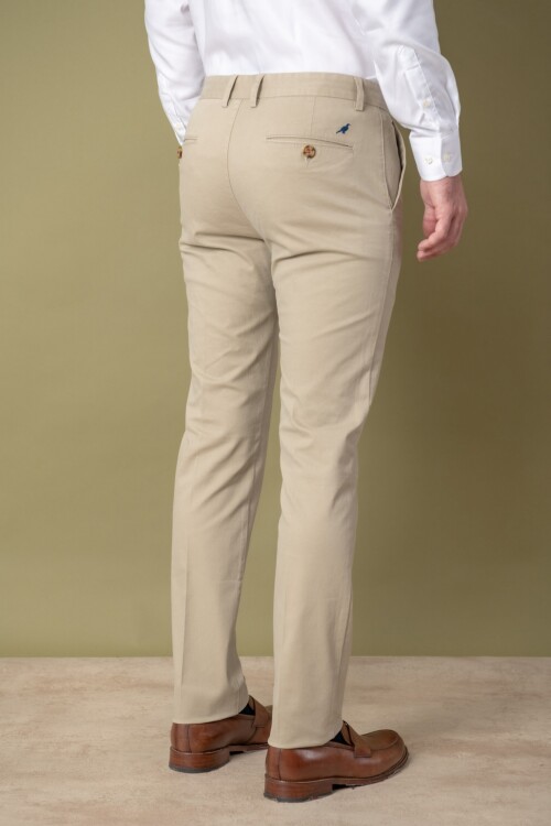 Pantalón gabardina slim Beige
