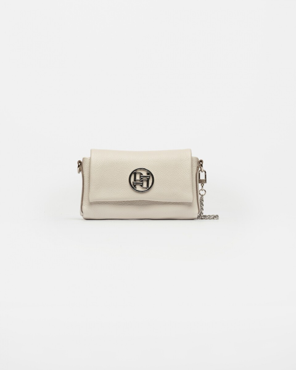 Mini Bag Bloom En Cuero Graneado - Natural 