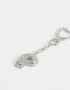 Llavero Glitter Llavero Y Charm Dije Letra "p" Strass - Plateado