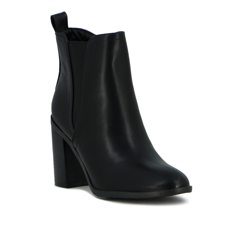 Darkness Bota De Dama C/ Elastico Caña Baja Taco Alto - Negro Negro