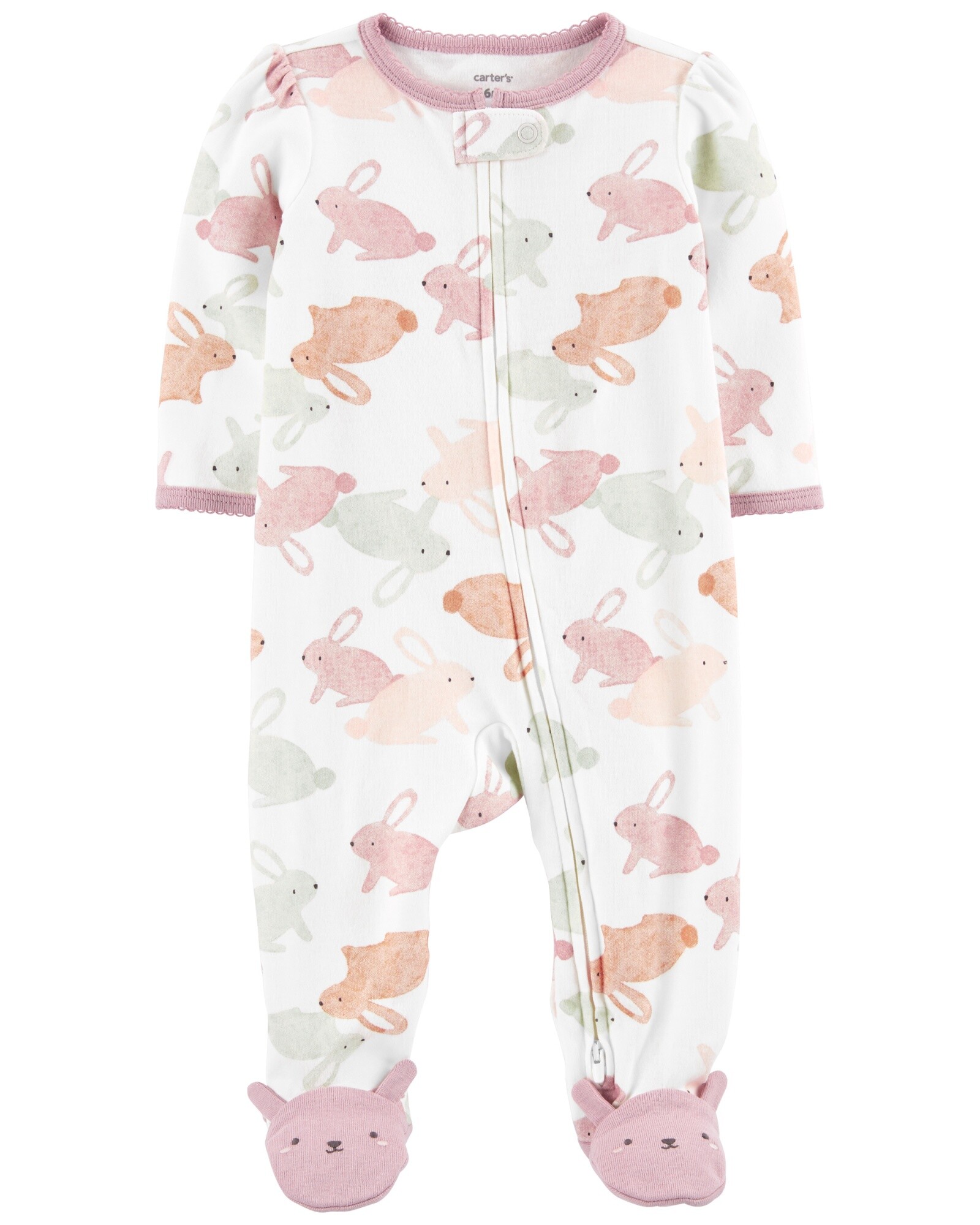 Pijama con Pie Diseño Conejos de Algodón Sin color