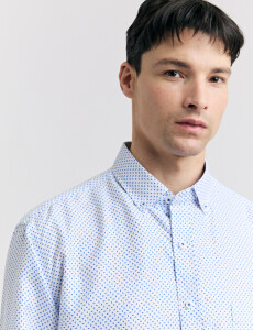 012670 CAMISA HARRINGTON LABEL Blanco/royal