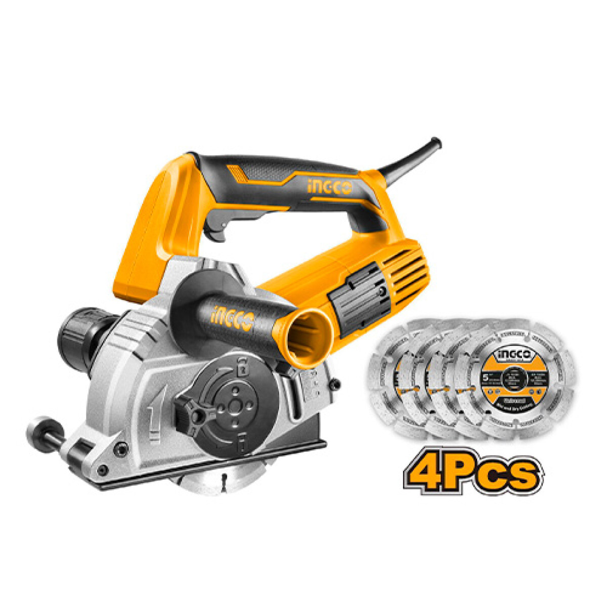 ACANALADORA 4 DISCOS 1500W 8500 RPM INGCO WLC15008 - NEGRO-NARANJA 