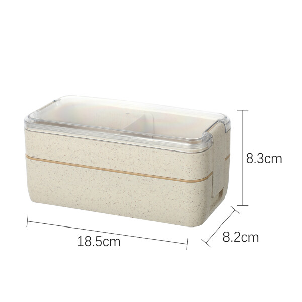 Bento box 1000ml con cubiertos beige
