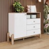 Cómoda Copo de nieve Blanco MDF y MDP 3 cajones/1 puerta Cómoda Copo de nieve Blanco MDF y MDP 3 cajones/1 puerta
