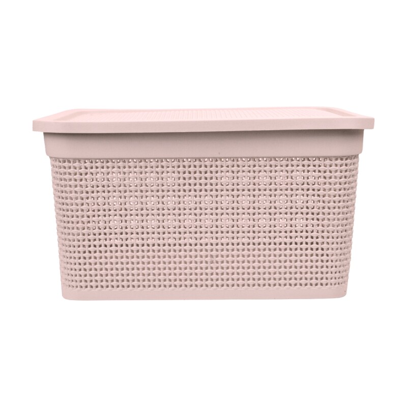 Caja simil ratán 15 lts ROSADO