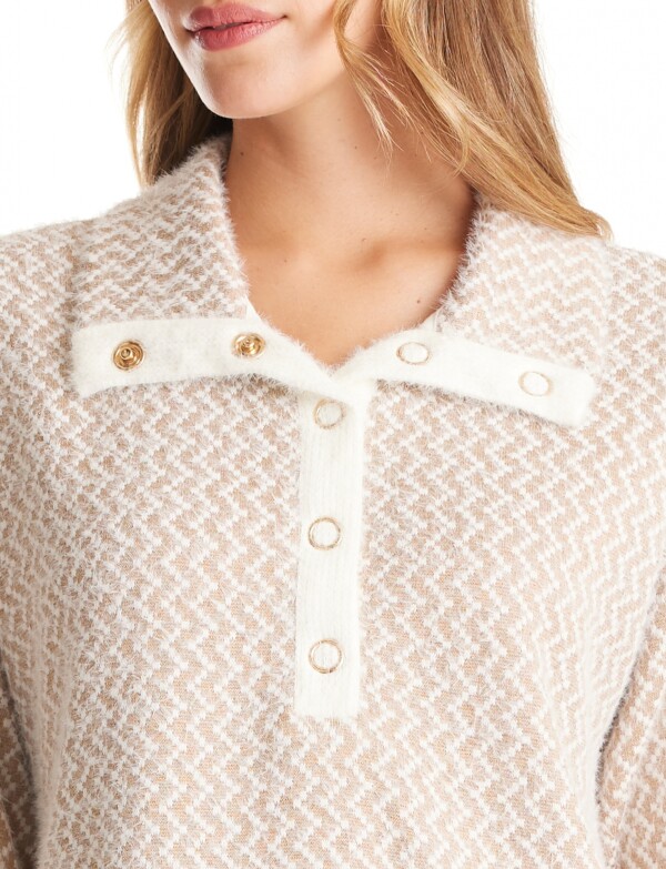 Buzo Zigzag Mohair BEIGE/MULTI