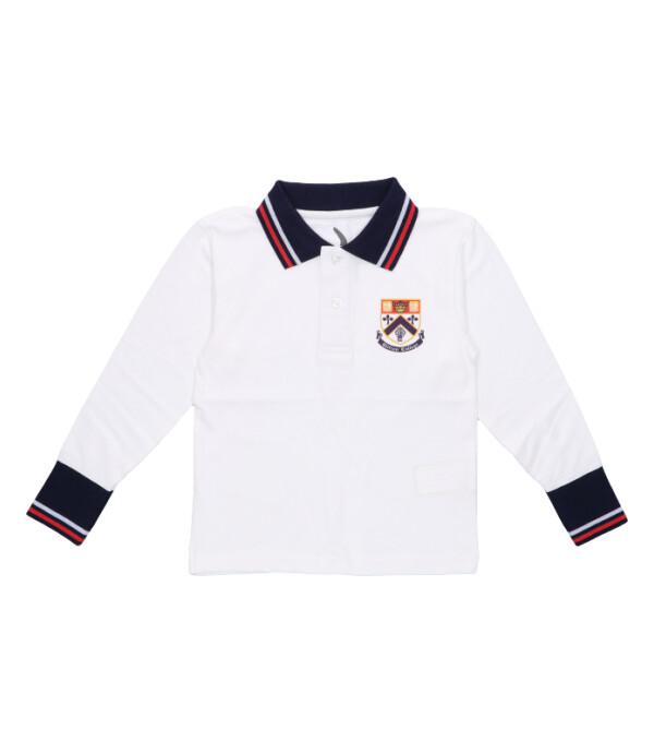 T-shirt Polo manga larga Clifton College Blanco