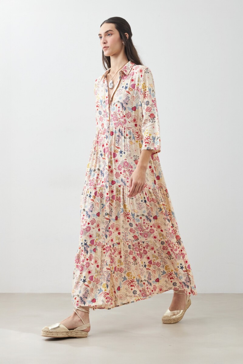 Maxi vestido estampado multicolor