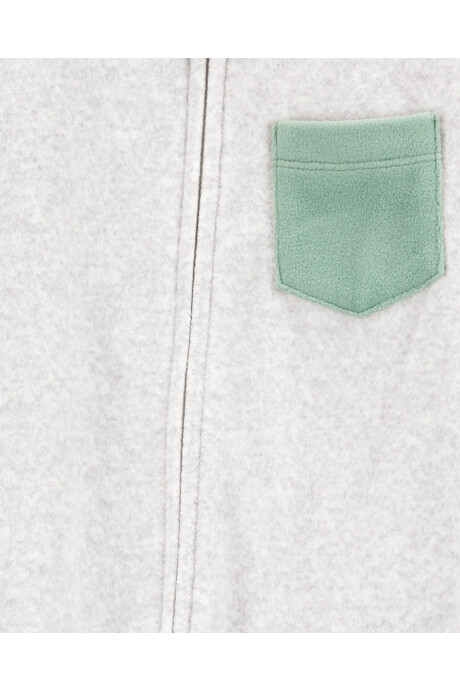 Pijama una pieza de micropolar, con pie, diseño colorblock Sin color