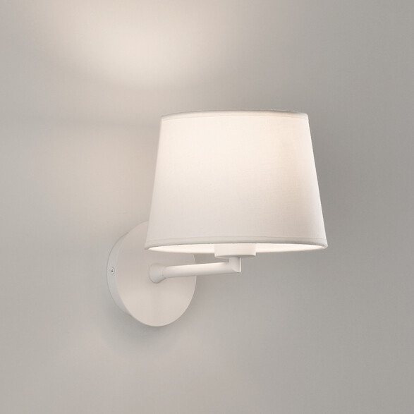 Lámpara pared blanco c/ pantalla tela E27 Ø20X23cm BA0122