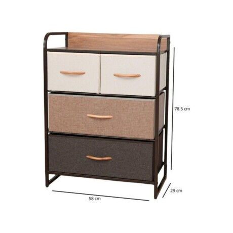 Mueble organizador 4 cajones en tela Selecta Mueble organizador 4 cajones en tela Selecta