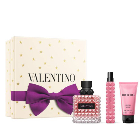 Cofre Valentino Perfume Born in Roma Donna 100ml + Body Lotion 50ml + Travel Size10ml Cofre Valentino Perfume Born in Roma Donna 100ml + Body Lotion 50ml + Travel Size10ml