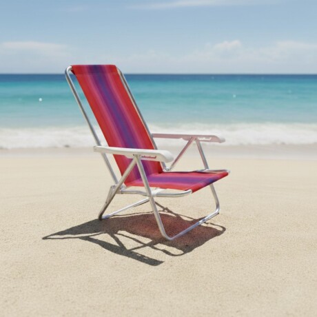 Silla reclinable 4 posiciones aluminio ROJO