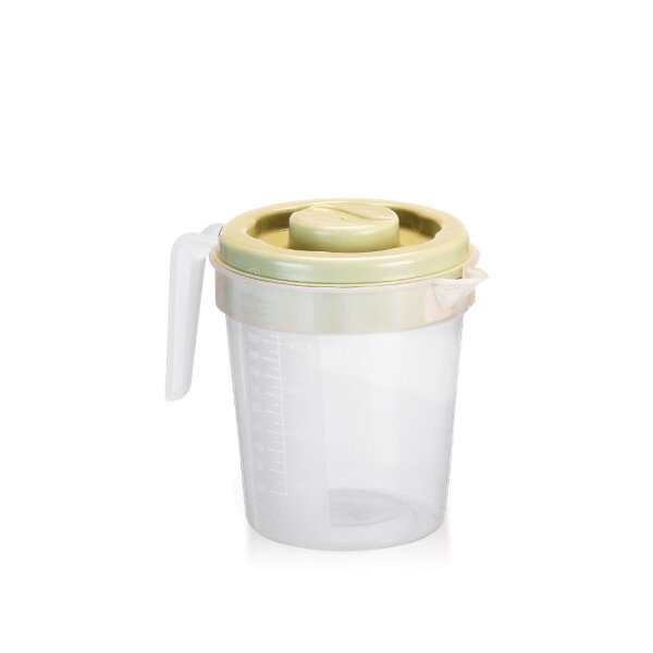 BVCED Jarra de vidrio con tapa, 1 juego de jarra de agua de noche de 70.4  onzas / 67.6 fl oz con vaso de vidrio y asa, jarra de té helado, jarra de