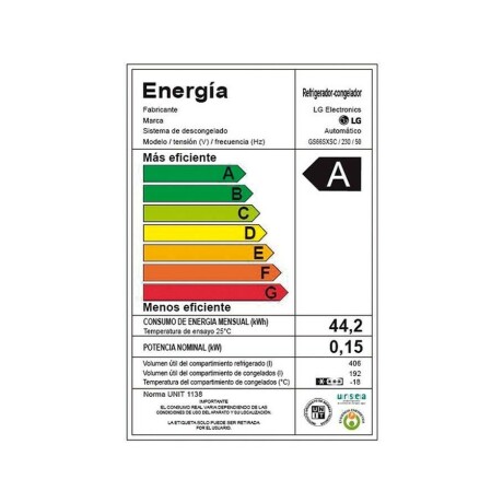 Heladera Side By Side 598 Lt LG GS66SXSC Heladera Side By Side 598 Lt LG GS66SXSC