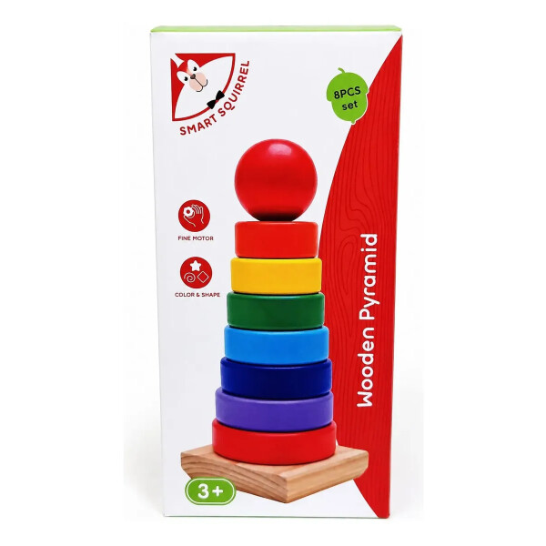 Torre apilable de madera multicolor Torre apilable de madera multicolor