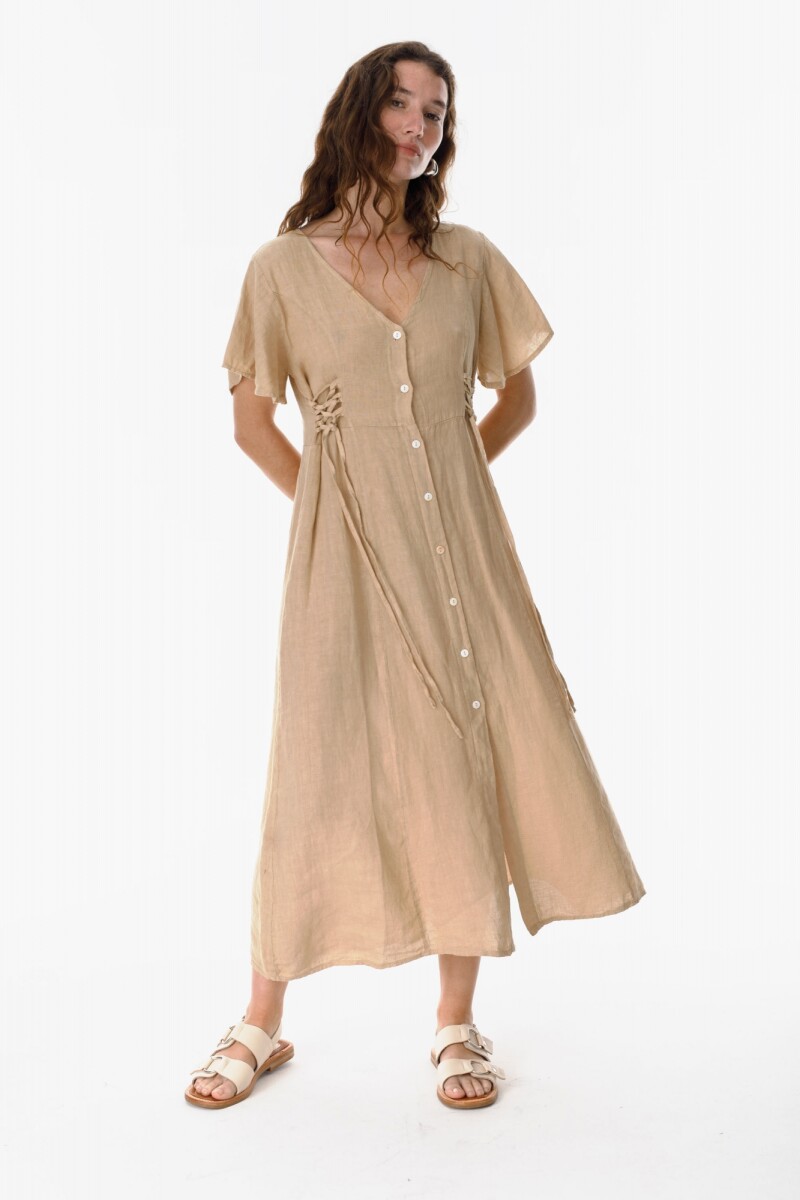 Vestido Cross - Beige 