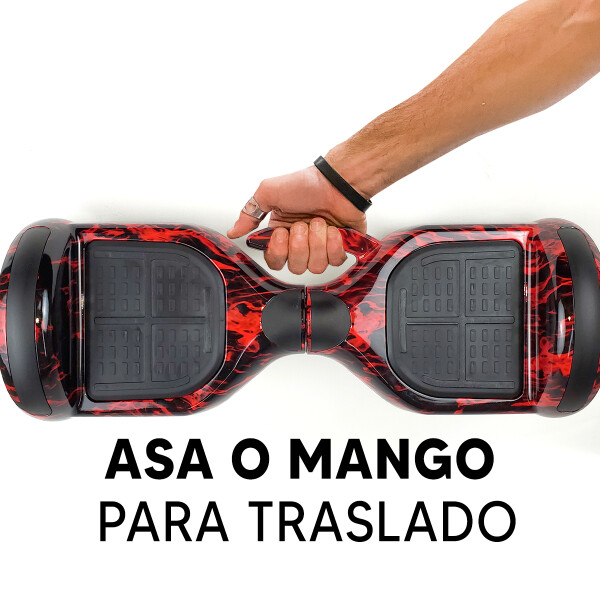 Combo De Skate Eléctrico 6.5" Con Luces Y Bluetooth + Asiento Para Hoverboard NEGRO