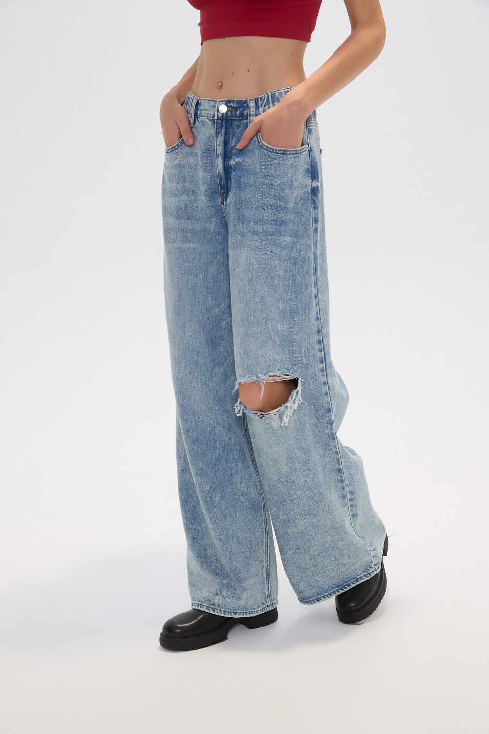 Pantalon Bausea Celeste Grisaceo