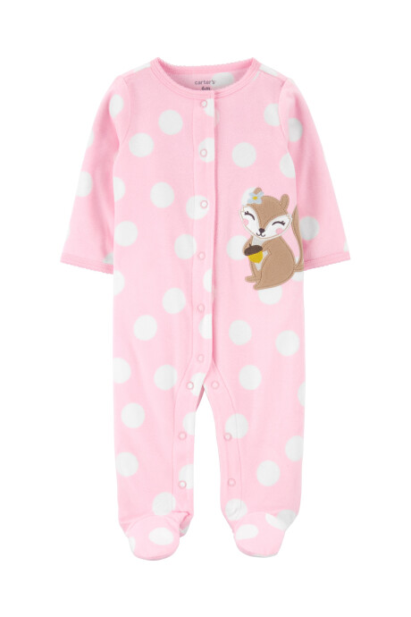 Pijama Micropolar para Dormir y Jugar con Pie y Botones Ardilla 0