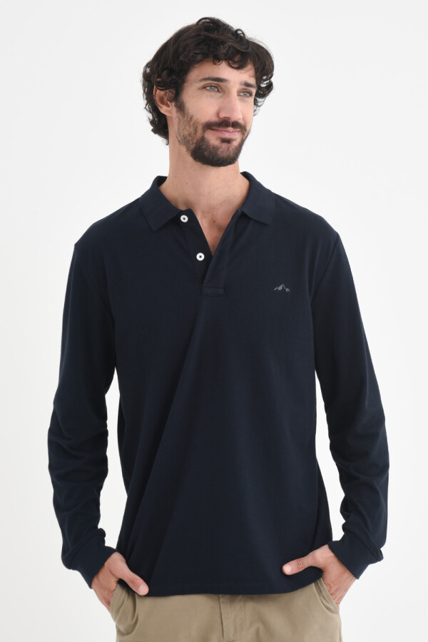 Camiseta manga larga polo rayas Azul Marino