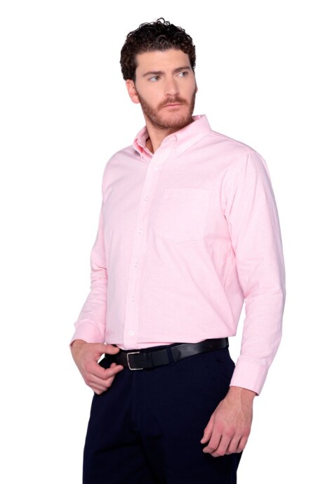Camisa oxford manga larga Rosa
