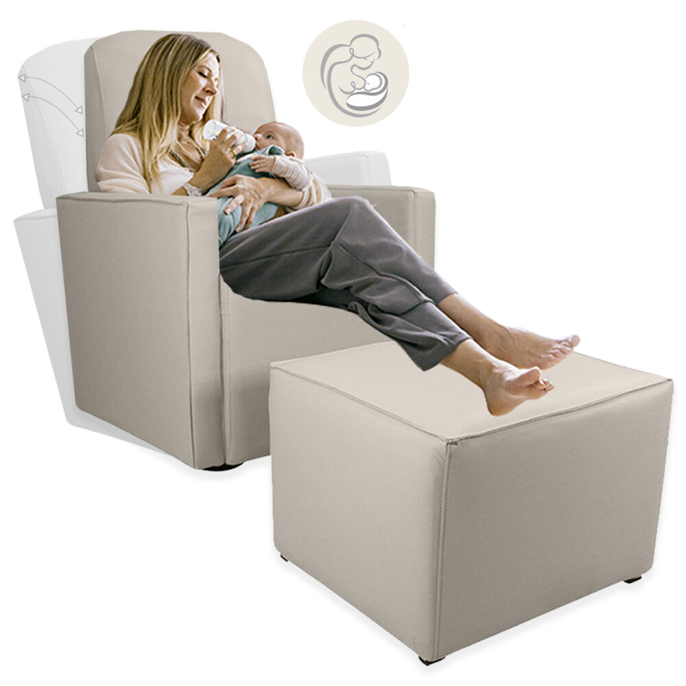 Sillón mecedor con apoyapiés Anny Beige