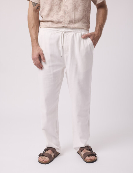 Pantalon cintura jogger blanco