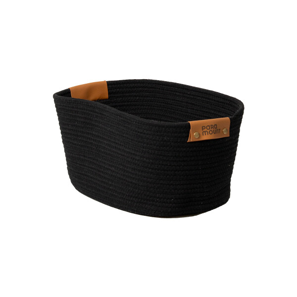 CESTO DE ALGODÓN CON ASA 45X30X22 CM NEGRO NEGRO