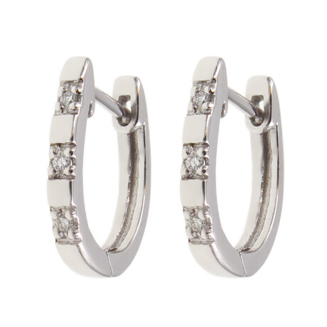 Caravanas Jazmín en oro blanco 18k con brillantes Caravanas Jazmín en oro blanco 18k con brillantes