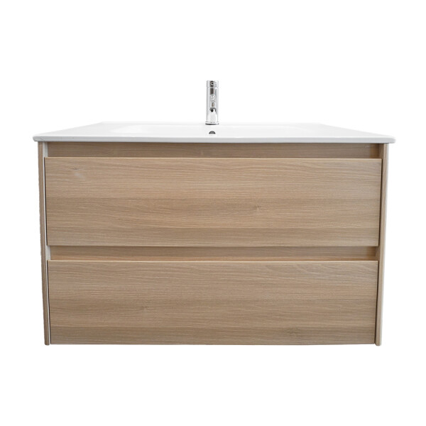 MUEBLE DE BAÑO ALFA 60 CM ROBLE NÓRDICO CON MESADA Mueble De Baño Alfa 60 Cm Roble Nórdico Con Mesada