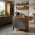 BAJO MESADA DE COCINA MAGNOLIA 2 PUERTAS 800 MM COLOR MIEL/GRAFITO Bajo Mesada De Cocina Magnolia 2 Puertas 800 Mm Color Miel/grafito