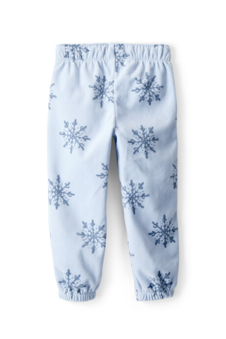 Pantalón de micropolar, azul, diseño copos Sin color