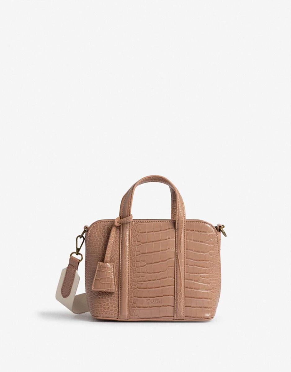 Bandolera Efecto Croco - Rosa Claro 