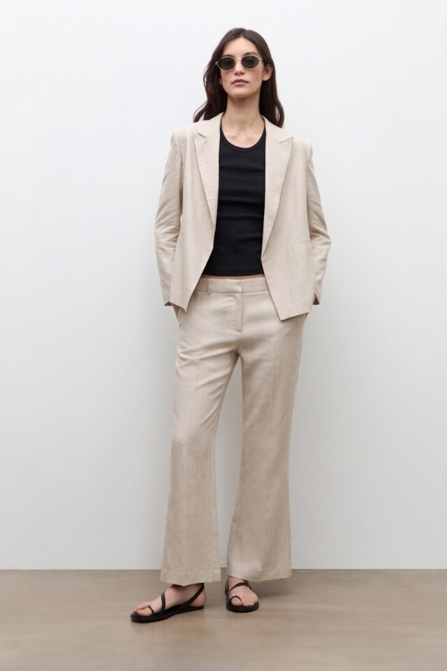 Blazer lino beige melange