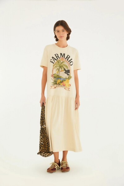 VESTIDO RELAJADO Beige