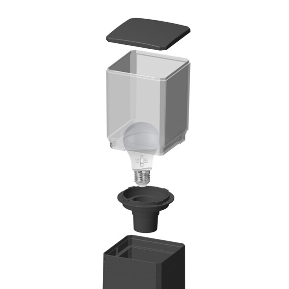 Poste caminero gris IP55 E27 500mm VIRGILIO FL0656