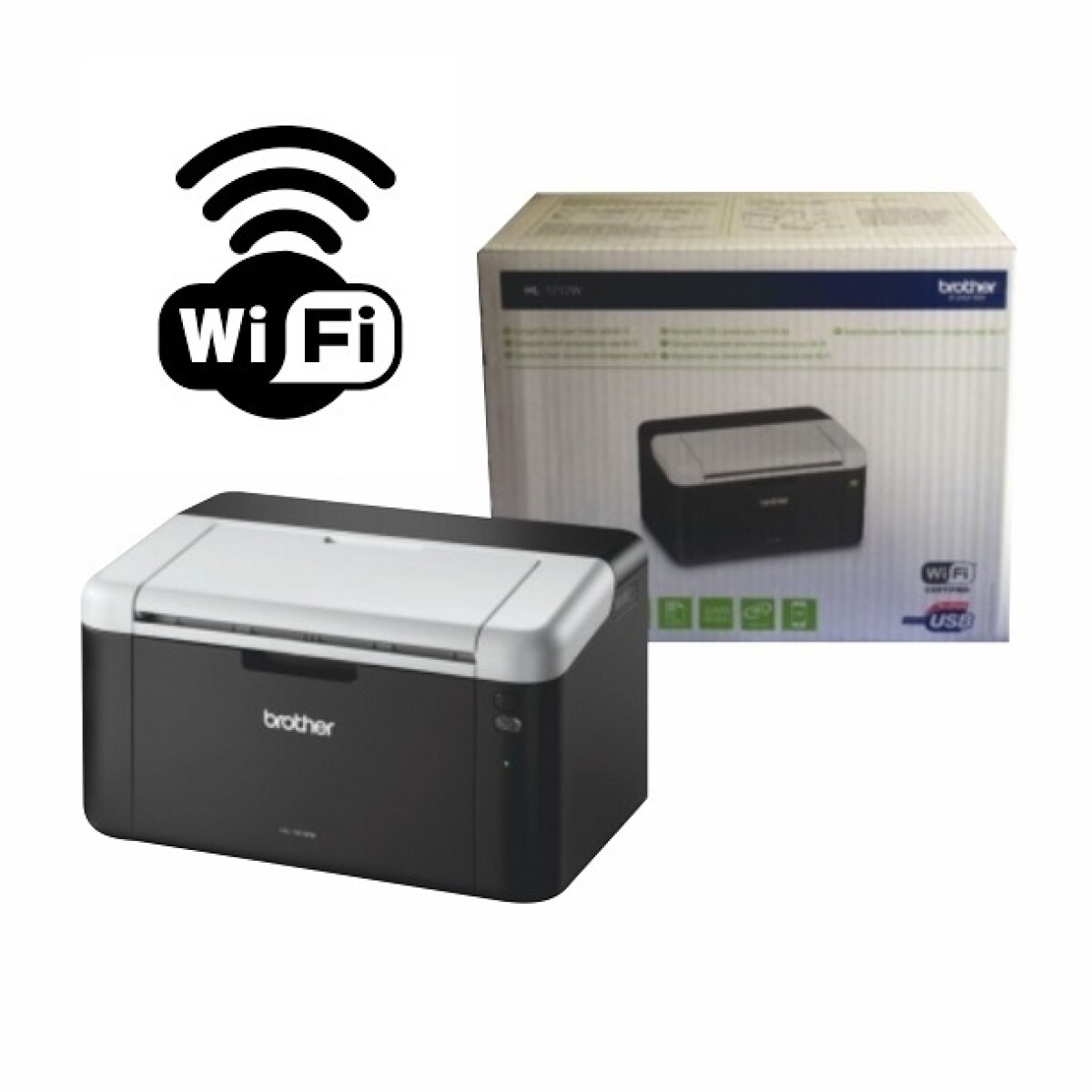Impresora Laser Brother HL-1212 Wifi + Toner Original - 001 