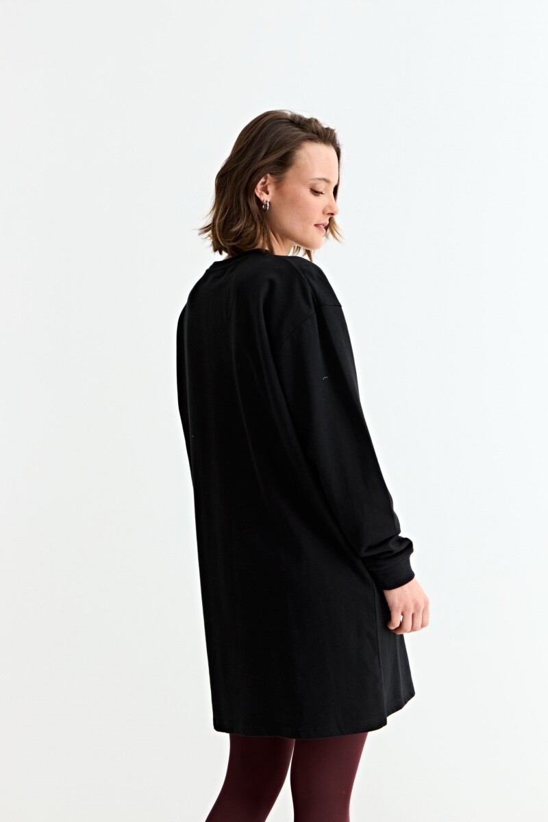 Vestido m/l de algodón NEGRO