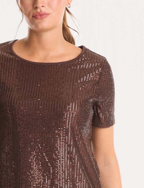 Blusa Lentejuelas MARRON