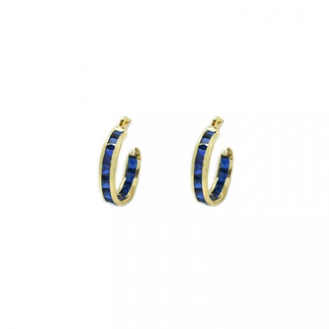 Caravanas en Oro 10 Kilates Con Zirconias Color Caravanas en Oro 10 Kilates Con Zirconias Color