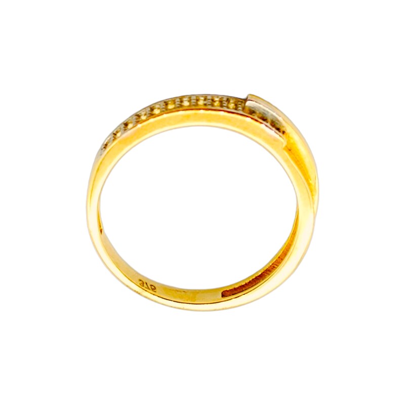 Anillo doble fila-Oro bajo-Piedra Zirconia-AN8046 conpiedra