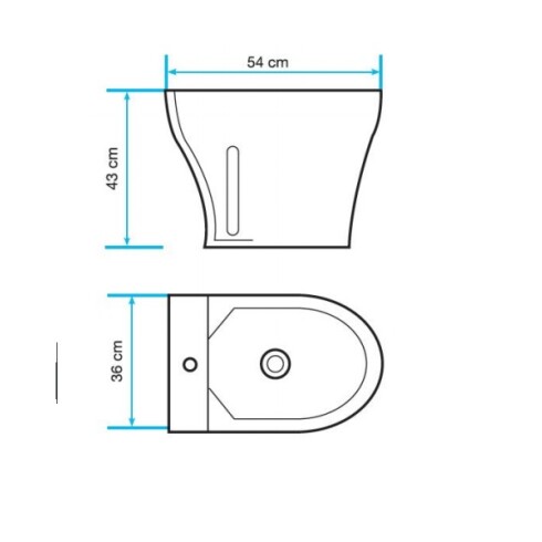 Bidet Blanco Brillo Para Griferia Frontal Linea Amadeo 000