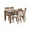 Juego de comedor Mesa de madera Rústica + 4 Sillas Beige