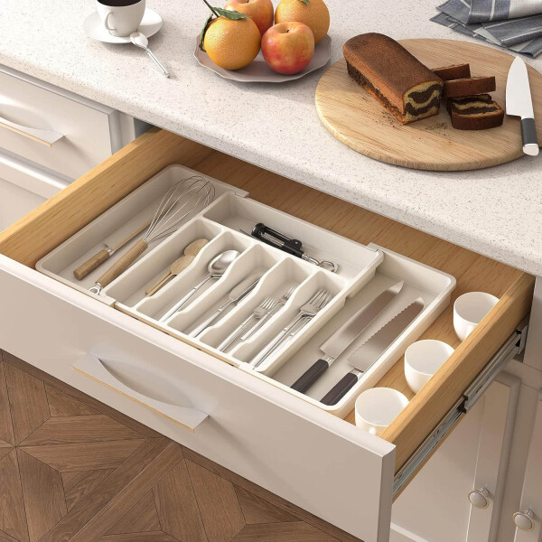 Organizador Cubiertos Extensible Cajon Utensilios Cubertero IMBACK Blanco Organizador Cubiertos Extensible Cajon Utensilios Cubertero IMBACK Blanco