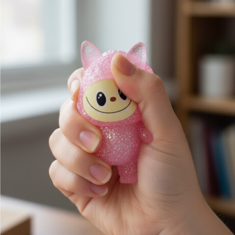 Squishy Animalitos con Brillos y Luz Rosado