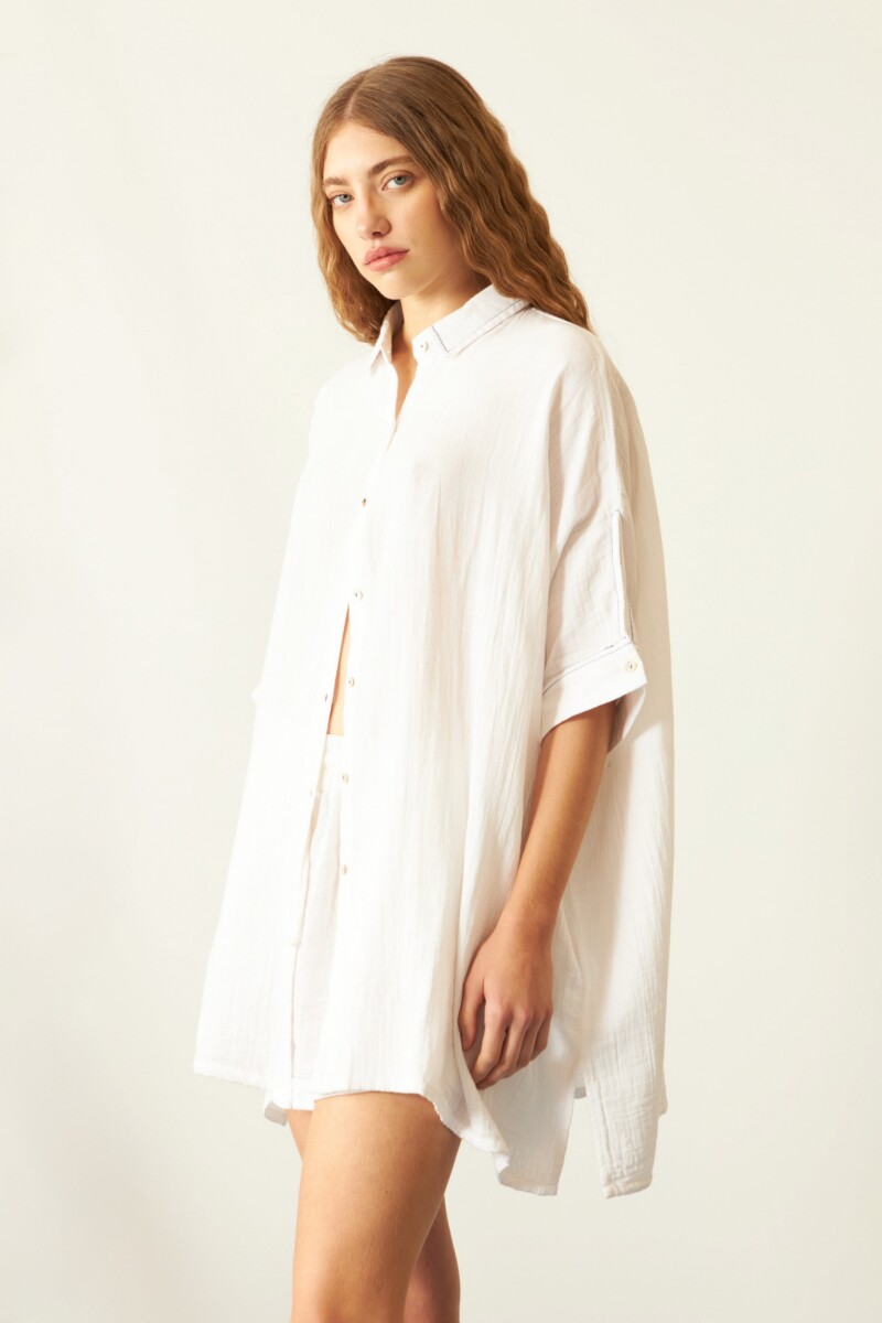 Camisas con botones de carey blanco
